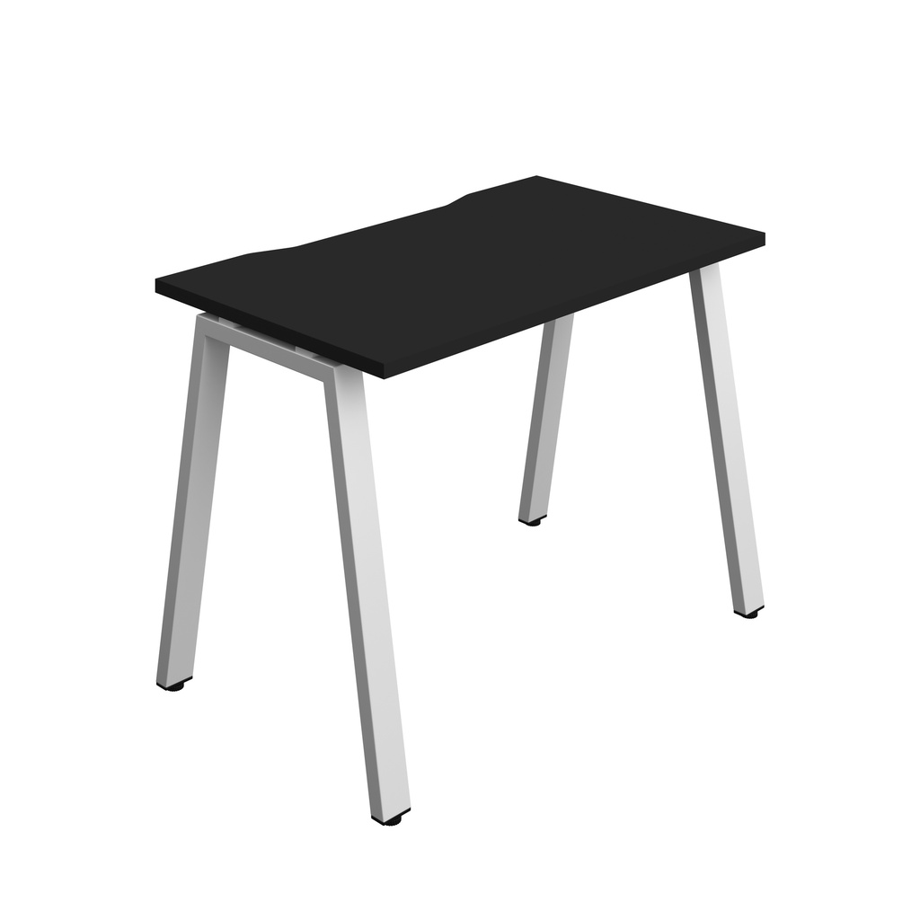 Synergy|1P Bench Desk|Cut Out|A-Frame|1000X600|Black-Silver