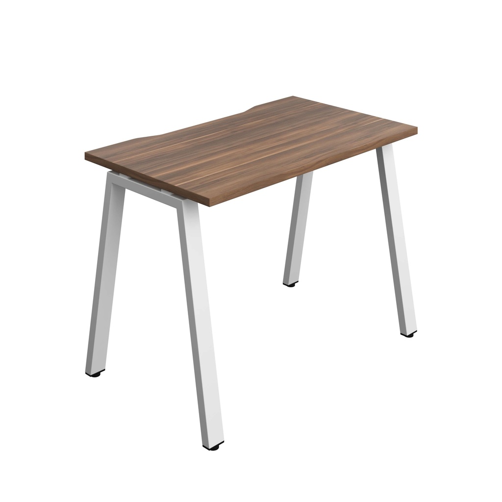 Synergy Bench With Cut Out: 1 Person (Fsc) | A-Frame Leg | 1000 X 600 | Dark Walnut/White