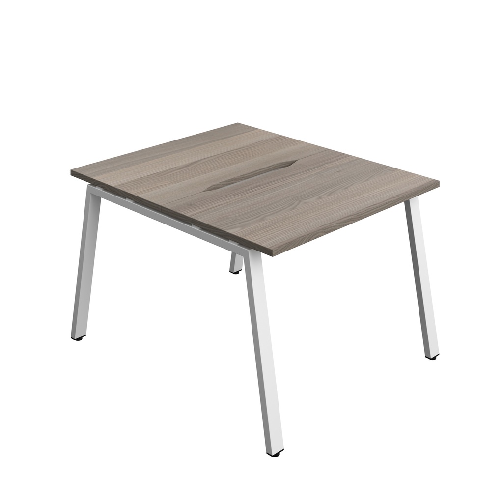 Synergy|2P Bench Desk|Cut Out|A-Frame|1000X600|Grey Oak-White