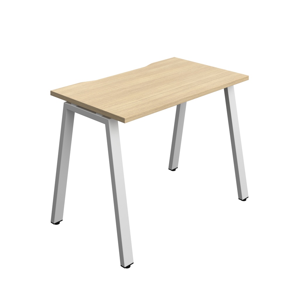 Synergy|1P Bench Desk|Cut Out|A-Frame|1000X600|Nova Oak-Silver