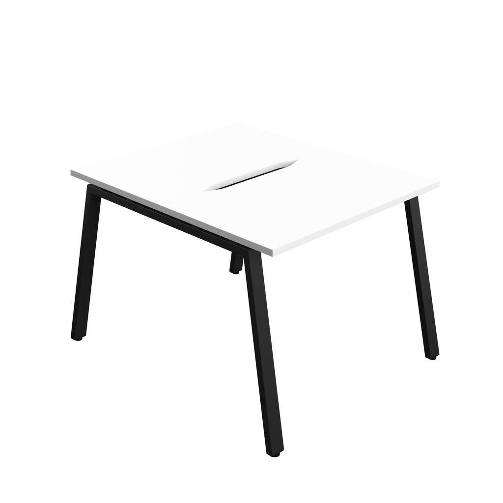 Synergy|2P Bench Desk|Cut Out|A-Frame|1000X600|White-Black