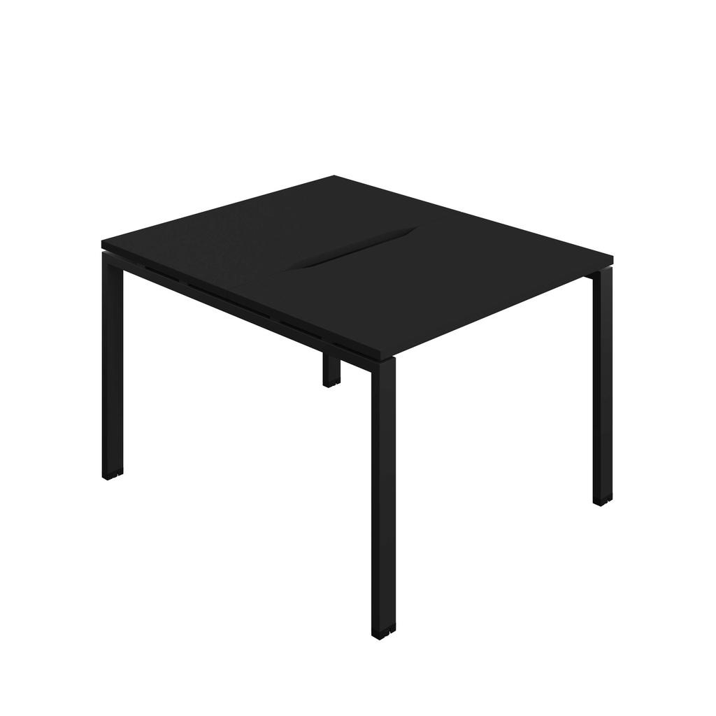 Synergy Bench With Cut Out: 2 Person (Fsc) | Goal Post Leg | 1000 X 600 | Black/Black