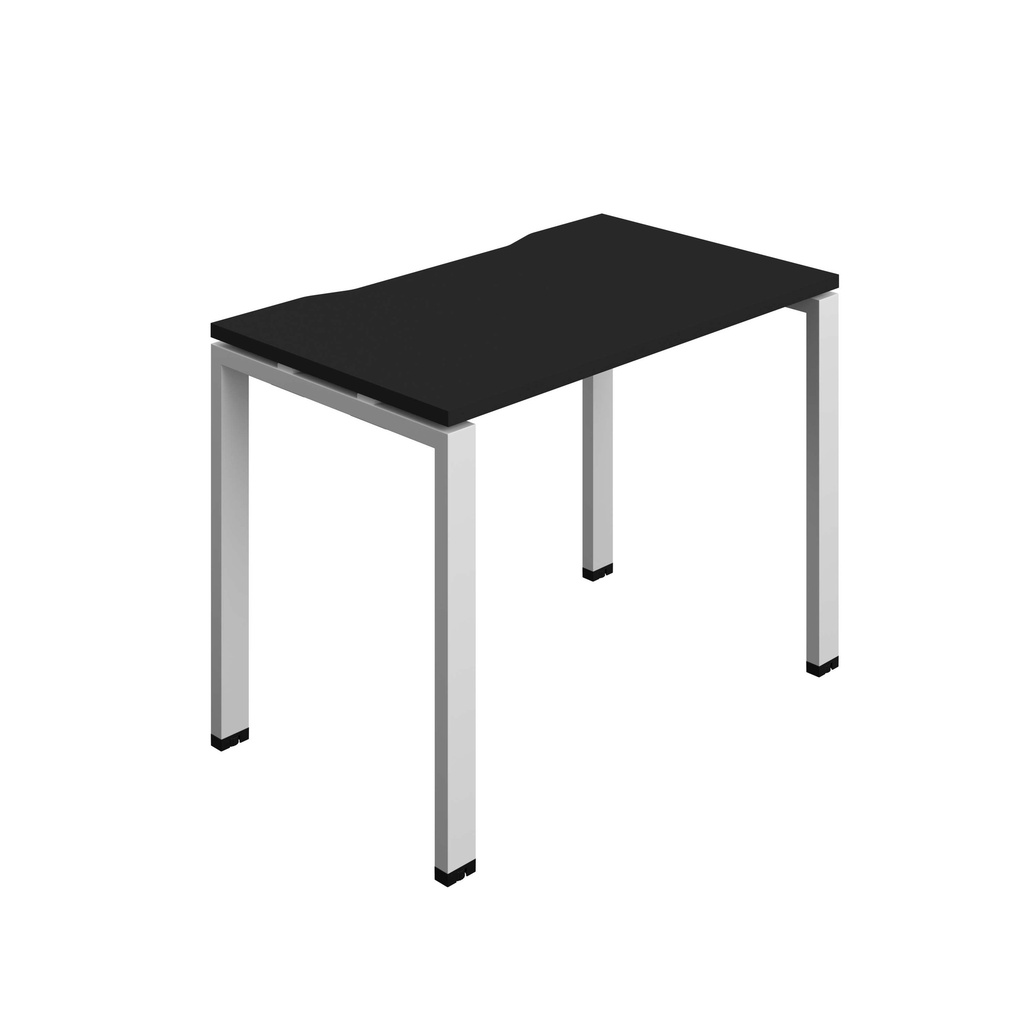 Synergy Bench With Cut Out: 1 Person (Fsc) | Goal Post Leg | 1000 X 600 | Black/Silver