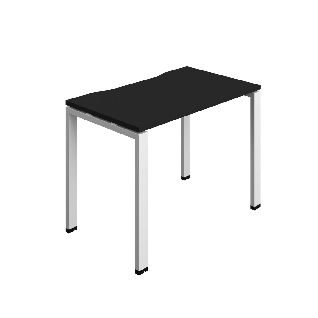Synergy Bench With Cut Out: 1 Person (Fsc) | Goal Post Leg | 1000 X 600 | Black/White
