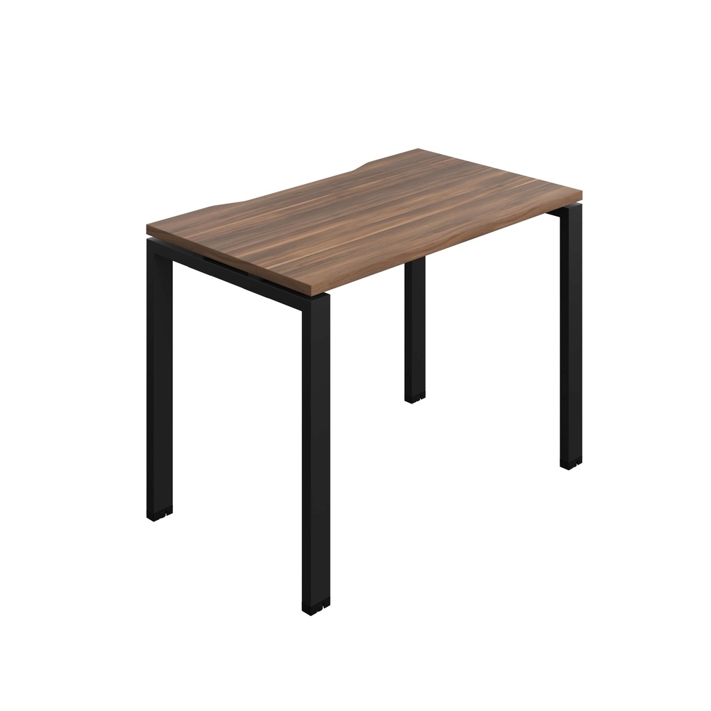 Synergy Bench With Cut Out: 1 Person (Fsc) | Goal Post Leg | 1000 X 600 | Dark Walnut/Black