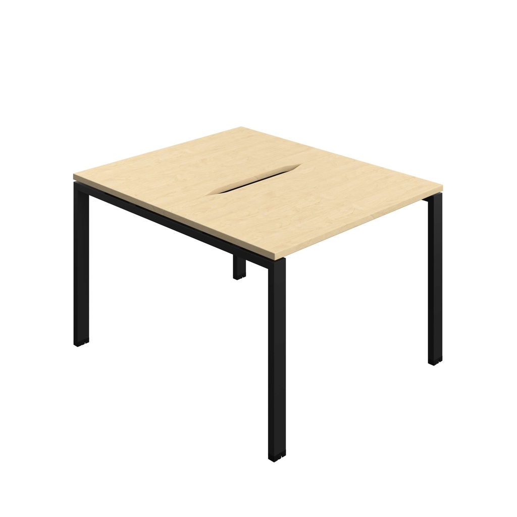 Synergy Bench With Cut Out: 2 Person (Fsc) | Goal Post Leg | 1000 X 600 | Maple/Black