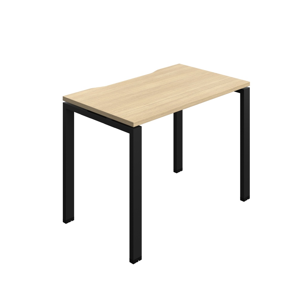 Synergy|1P Bench Desk|Cut Out|Goal Post|1000X600|Nova Oak-Black