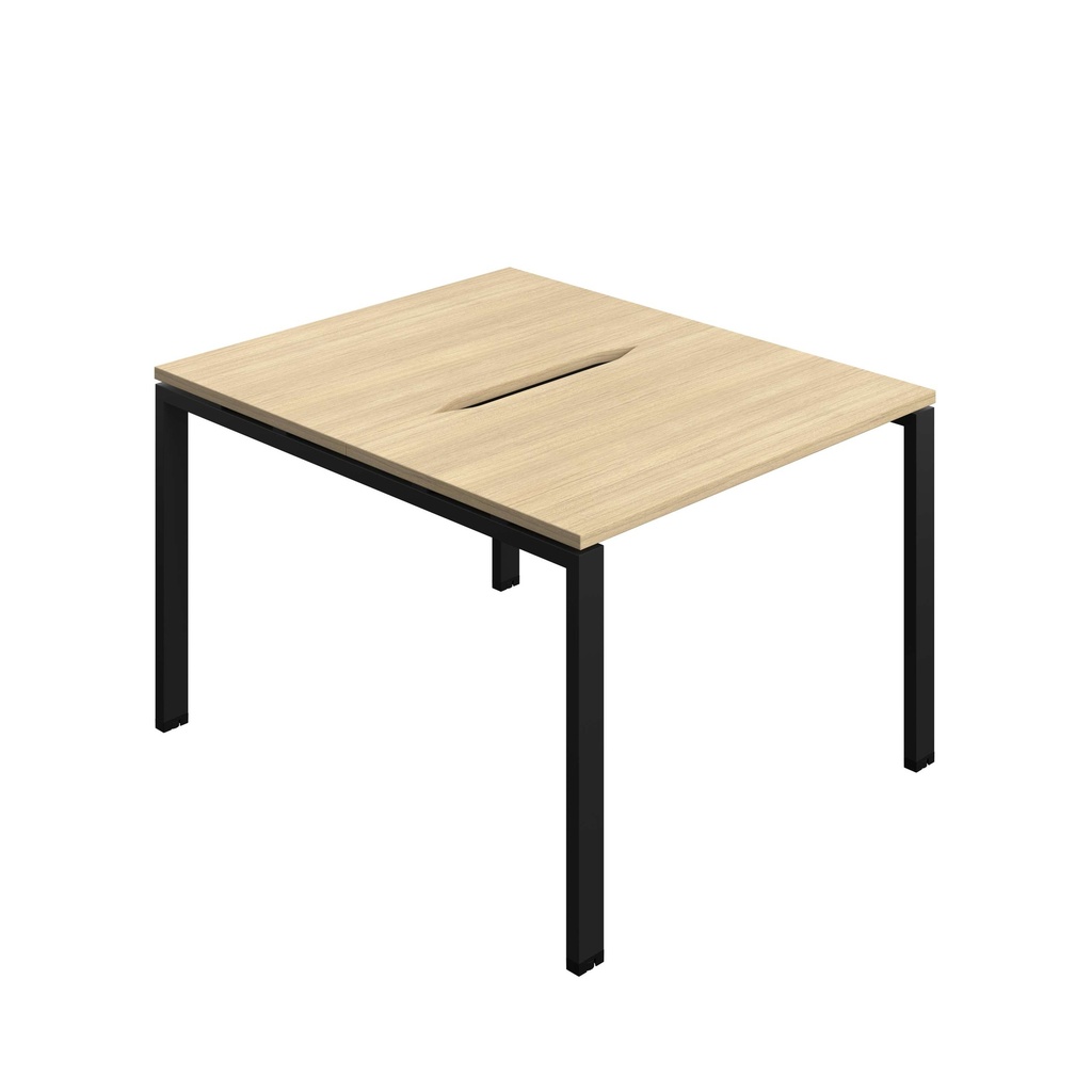 Synergy Bench With Cut Out: 2 Person (Fsc) | Goal Post Leg | 1000 X 600 | Nova Oak/Black