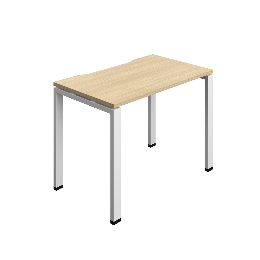 Synergy Bench With Cut Out: 1 Person (Fsc) | Goal Post Leg | 1000 X 600 | Nova Oak/White