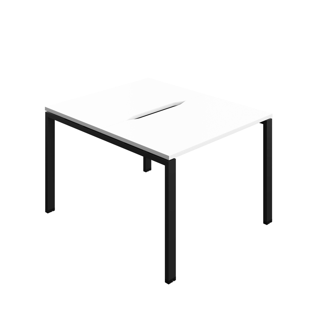 Synergy Bench With Cut Out: 2 Person (Fsc) | Goal Post Leg | 1000 X 600 | White/Black