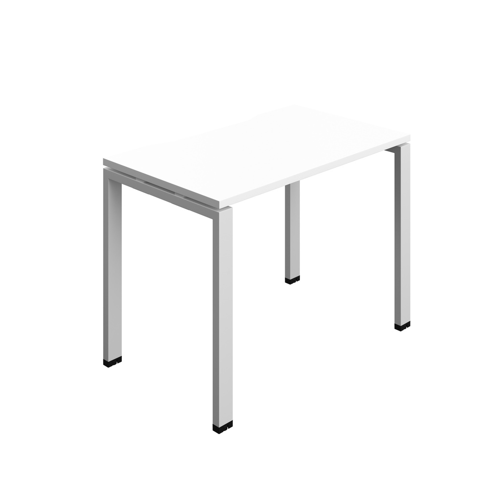 Synergy|1P Bench Desk|Cut Out|Goal Post|1000X600|White-Silver