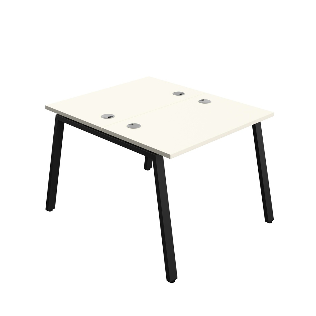 Synergy Bench With Cable Ports: 2 Person (Fsc) | A-Frame Leg | 1000 X 600 | White/Black