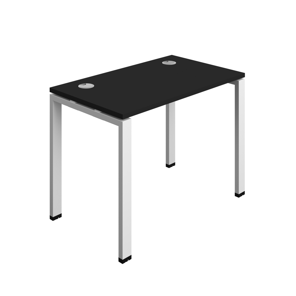 Synergy|1P Bench Desk|Cable Ports|Goal Post|1000X600|Black-White