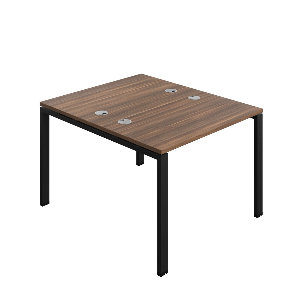 Synergy Bench With Cable Ports: 2 Person (Fsc) | Goal Post Leg | 1000 X 600 | Dark Walnut/Black