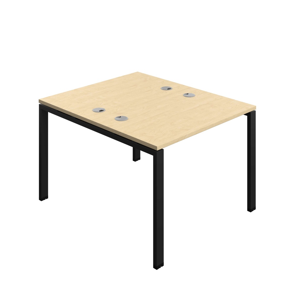 Synergy Bench With Cable Ports: 2 Person (Fsc) | Goal Post Leg | 1000 X 600 | Maple/Black