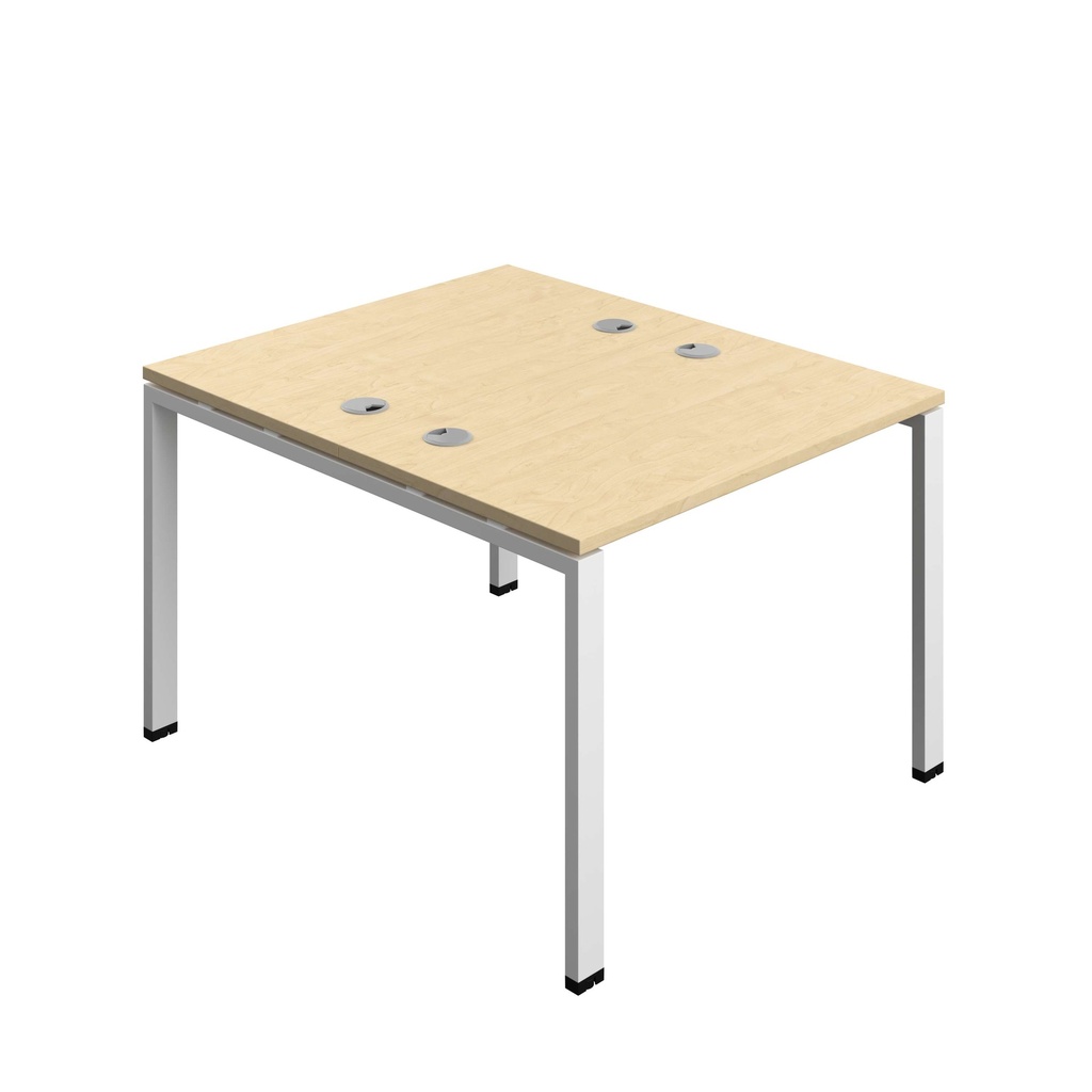 Synergy Bench With Cable Ports: 2 Person (Fsc) | Goal Post Leg | 1000 X 600 | Maple/White