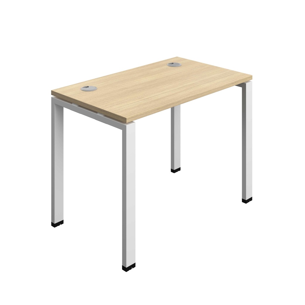 Synergy Bench With Cable Ports: 1 Person (Fsc) | Goal Post Leg | 1000 X 600 | Nova Oak/White
