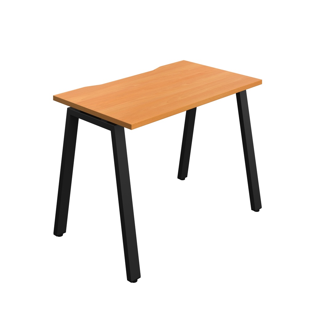 Synergy|1P Bench Desk|Cut Out|A-Frame|1000X700|Beech-Black