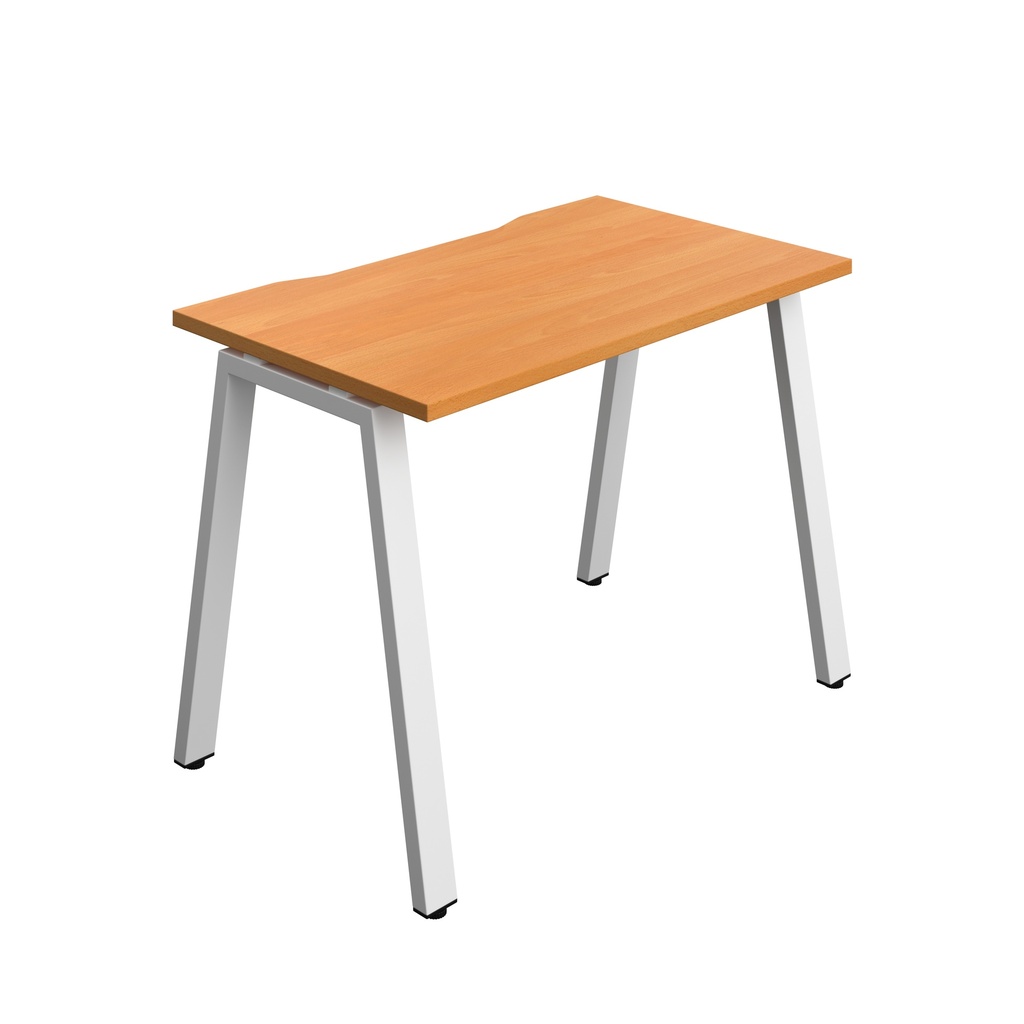 Synergy Bench With Cut Out: 1 Person (Fsc) | A-Frame Leg | 1000 X 700 | Beech/White