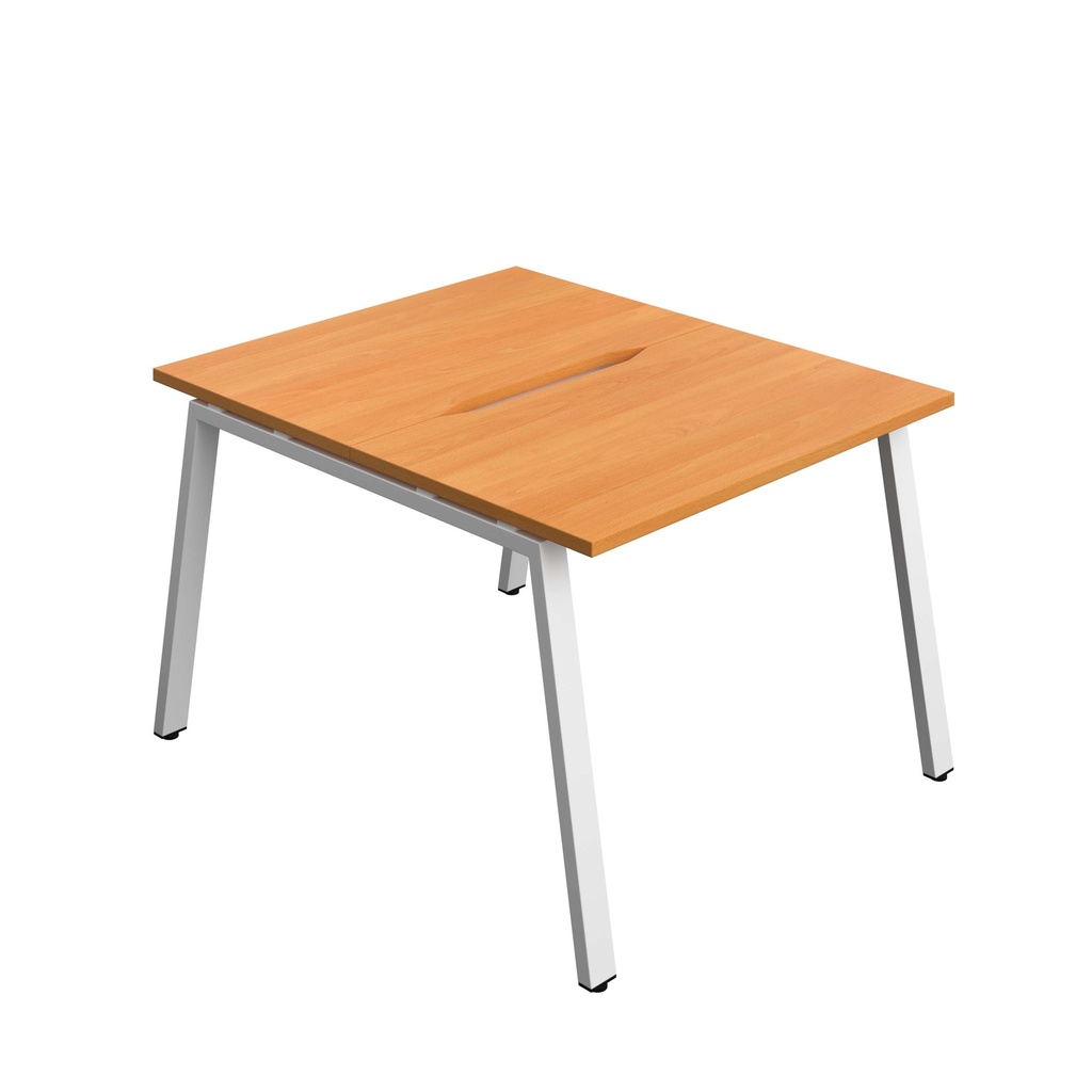 Synergy Bench With Cut Out: 2 Person (Fsc) | A-Frame Leg | 1000 X 700 | Beech/White
