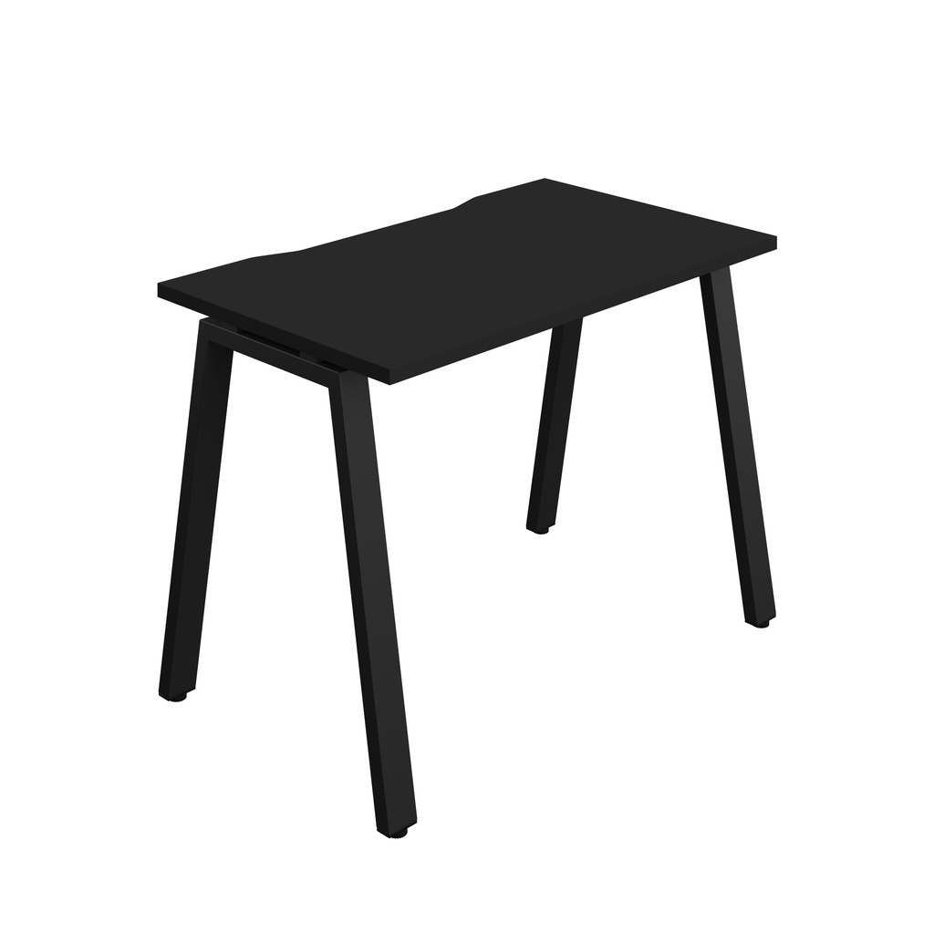 Synergy|1P Bench Desk|Cut Out|A-Frame|1000X700|Black-Black