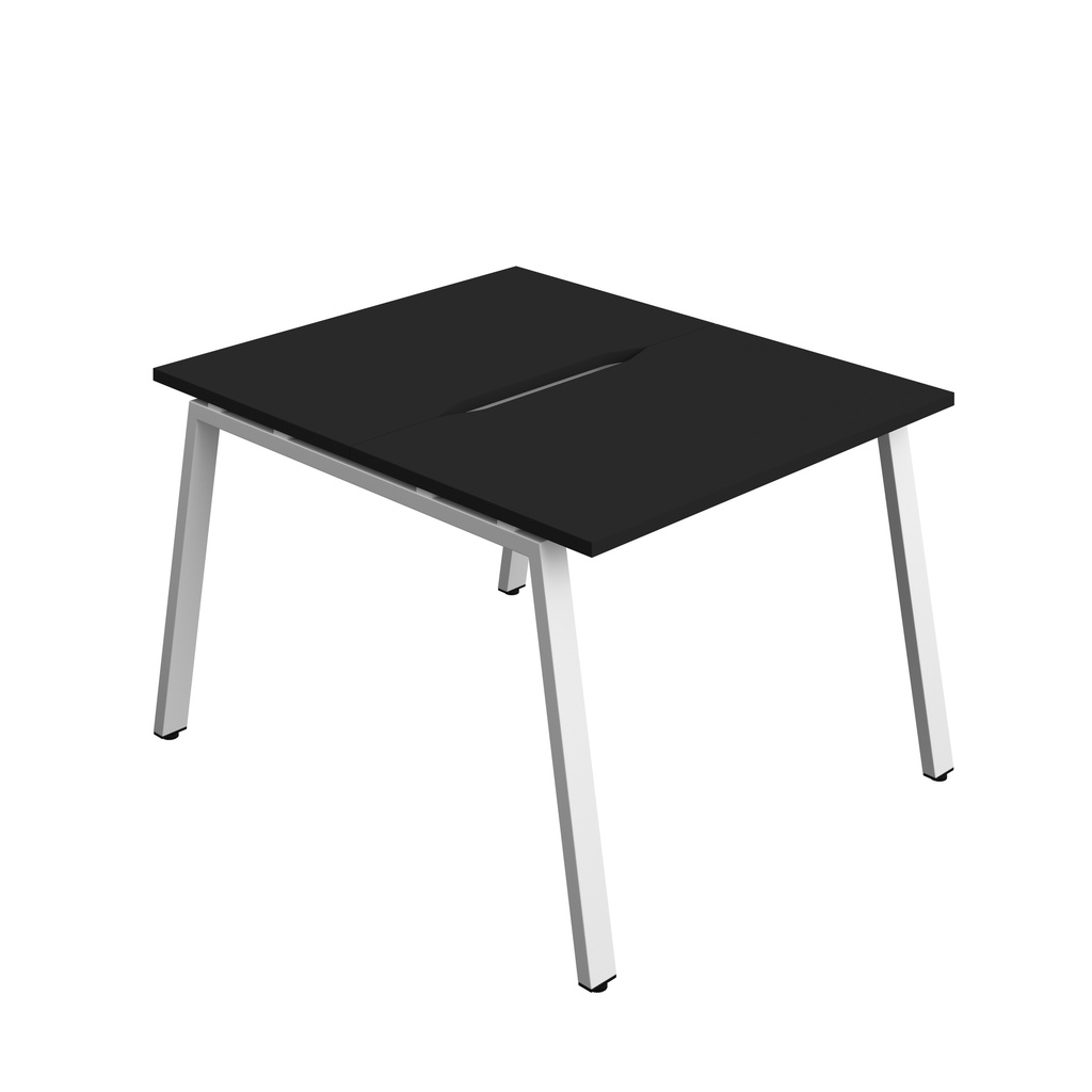 Synergy|2P Bench Desk|Cut Out|A-Frame|1000X700|Black-White