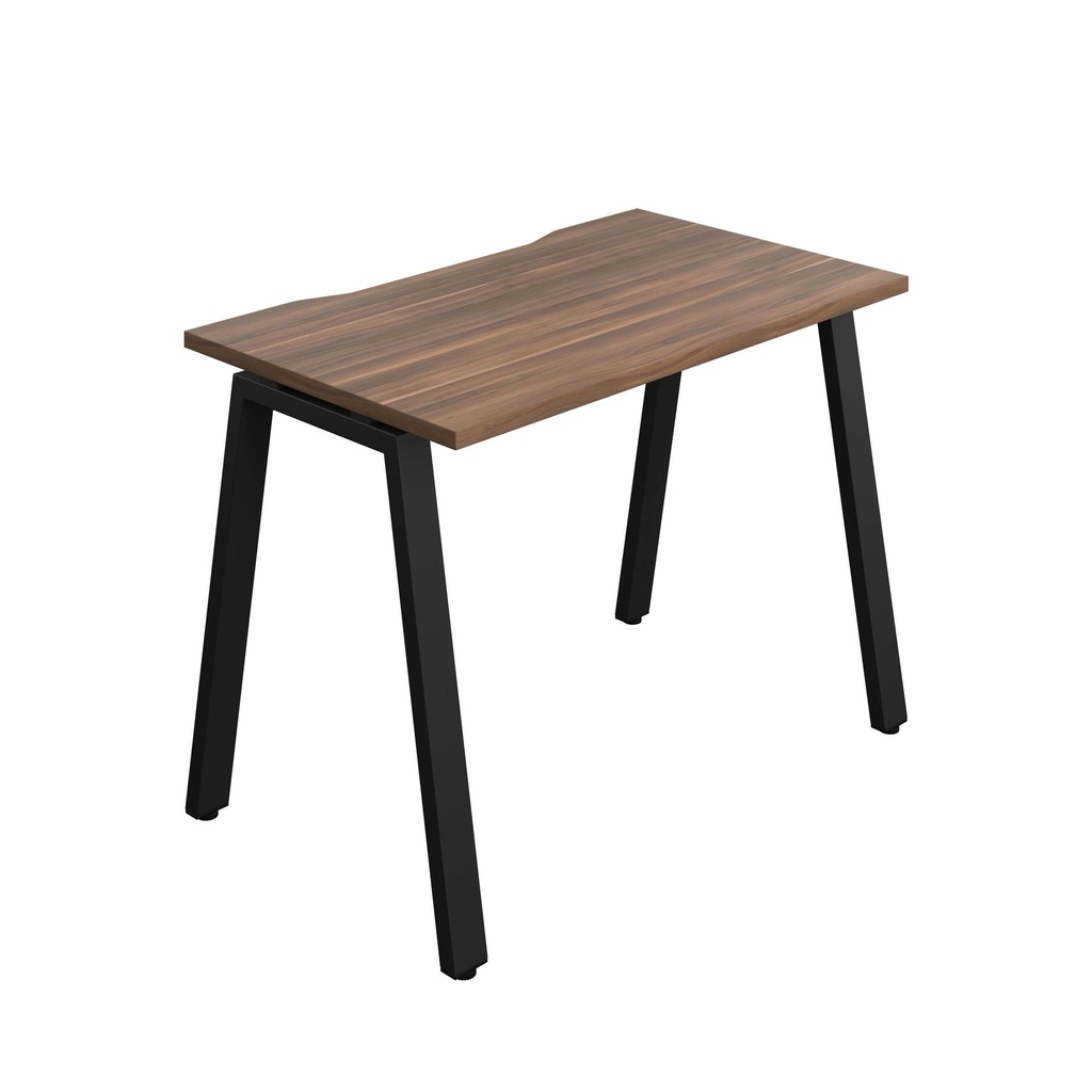 Synergy Bench With Cut Out: 1 Person (Fsc) | A-Frame Leg | 1000 X 700 | Dark Walnut/Black
