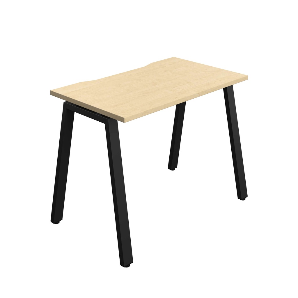 Synergy Bench With Cut Out: 1 Person (Fsc) | A-Frame Leg | 1000 X 700 | Maple/Black