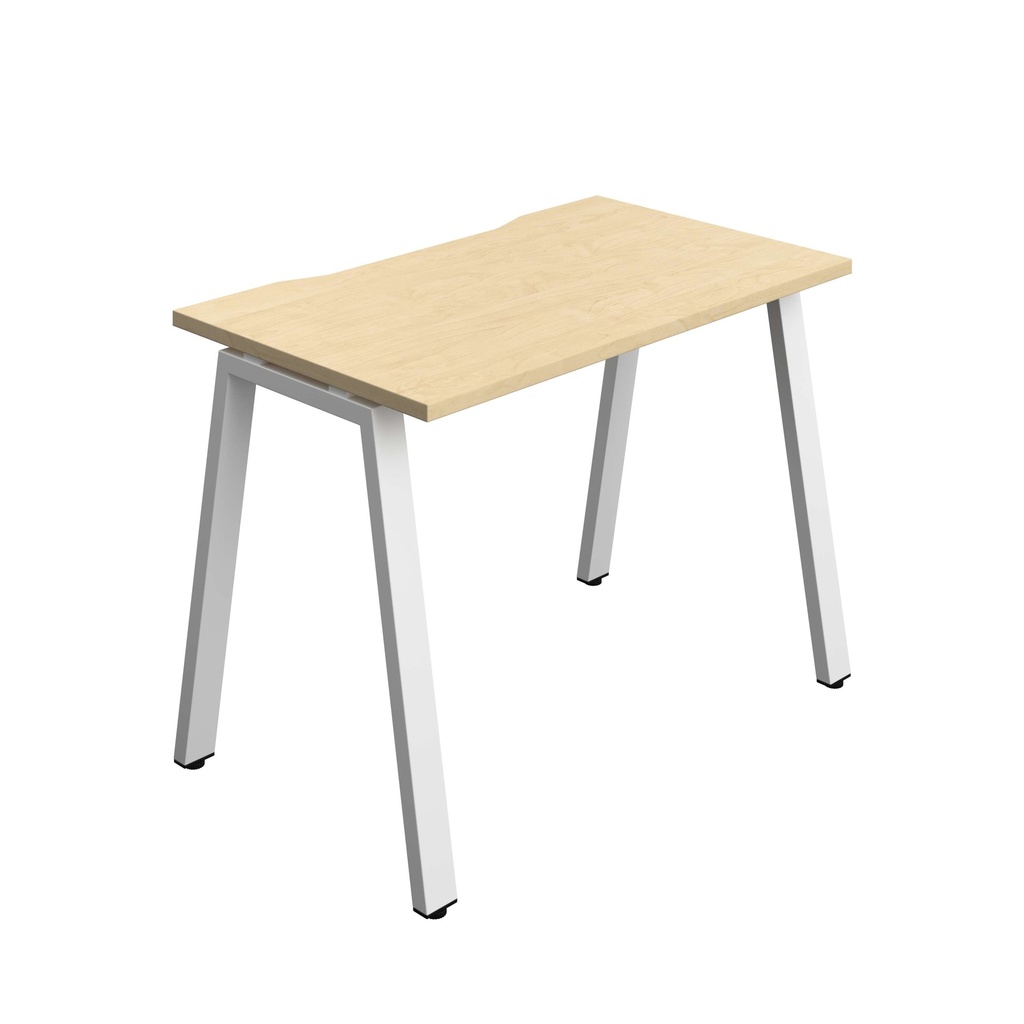 Synergy Bench With Cut Out: 1 Person (Fsc) | A-Frame Leg | 1000 X 700 | Maple/White