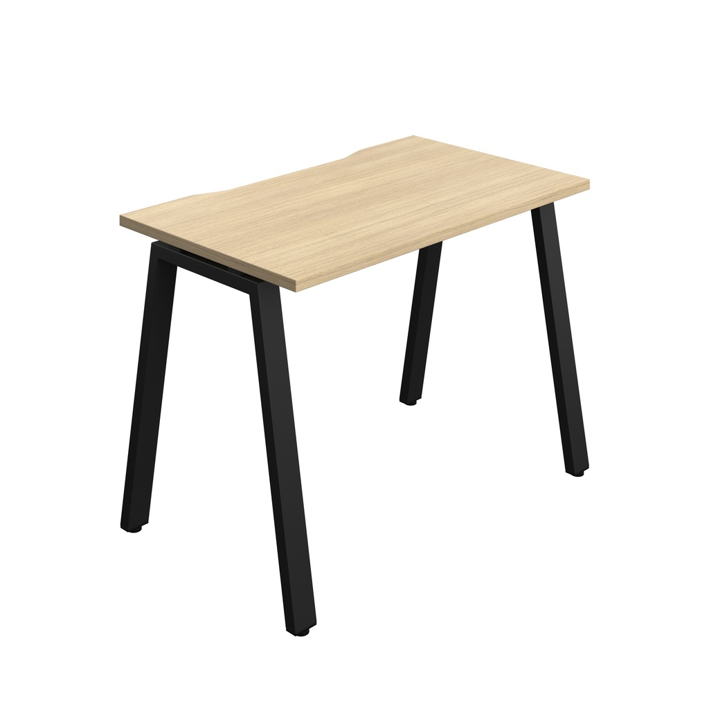 Synergy|1P Bench Desk|Cut Out|A-Frame|1000X700|Nova Oak-Black