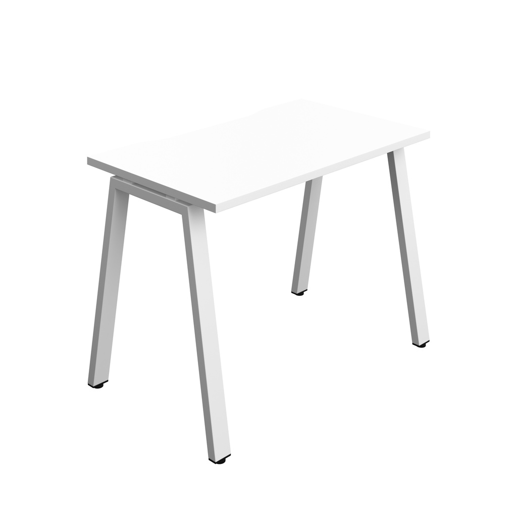 Synergy|1P Bench Desk|Cut Out|A-Frame|1000X700|White-White