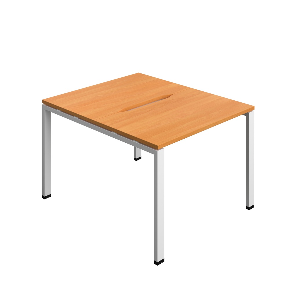 Synergy|2P Bench Desk|Cut Out|Goal Post|1000X700|Beech-White