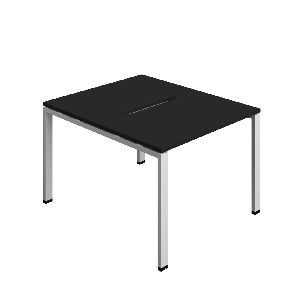 Synergy|2P Bench Desk|Cut Out|Goal Post|1000X700|Black-Silver
