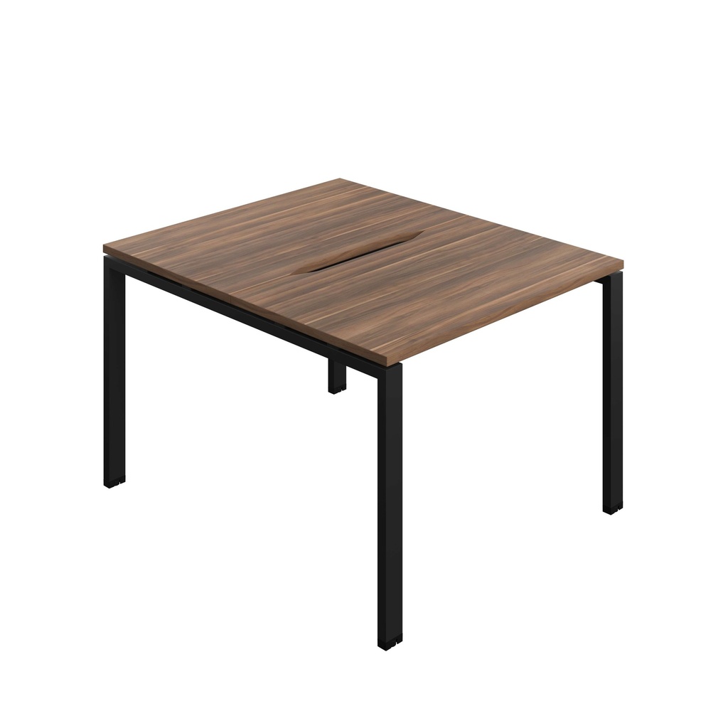 Synergy Bench With Cut Out: 2 Person (Fsc) | Goal Post Leg | 1000 X 700 | Dark Walnut/Black