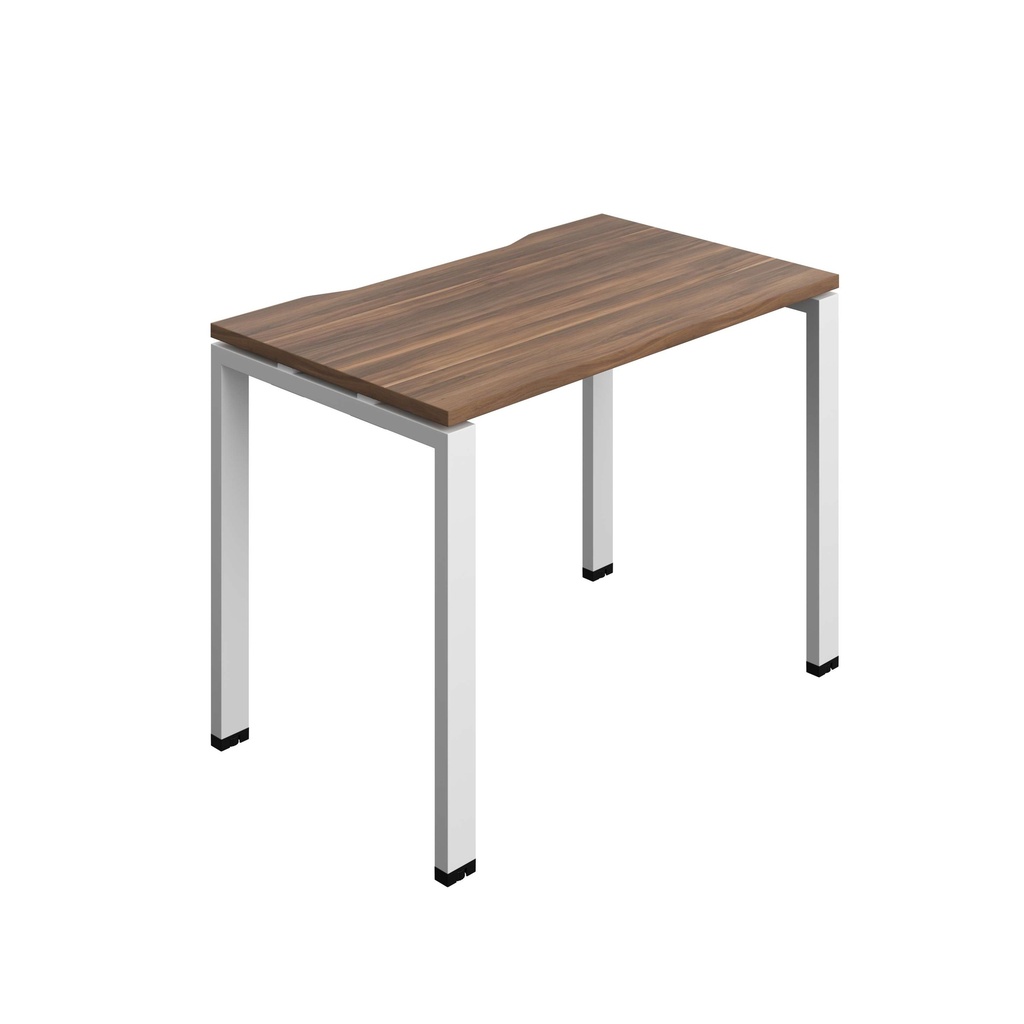 Synergy Bench With Cut Out: 1 Person (Fsc) | Goal Post Leg | 1000 X 700 | Dark Walnut/White