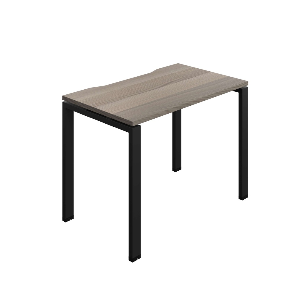 Synergy Bench With Cut Out: 1 Person (Fsc) | Goal Post Leg | 1000 X 700 | Grey Oak/Black