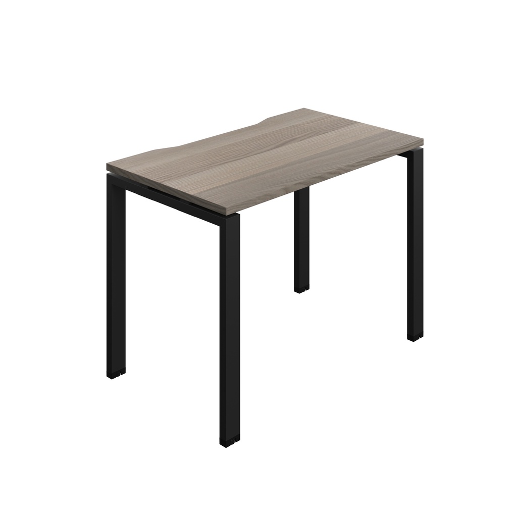 Synergy|1P Bench Desk|Cut Out|Goal Post|1000X700|Grey Oak-Black