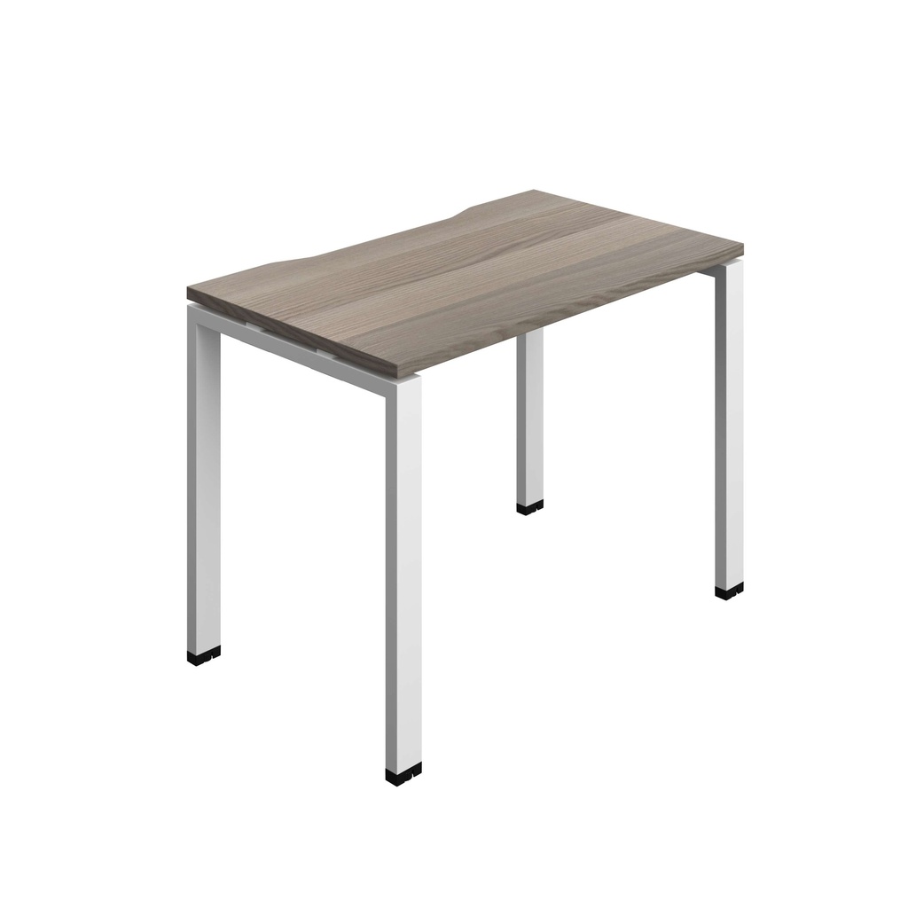 Synergy Bench With Cut Out: 1 Person (Fsc) | Goal Post Leg | 1000 X 700 | Grey Oak/White