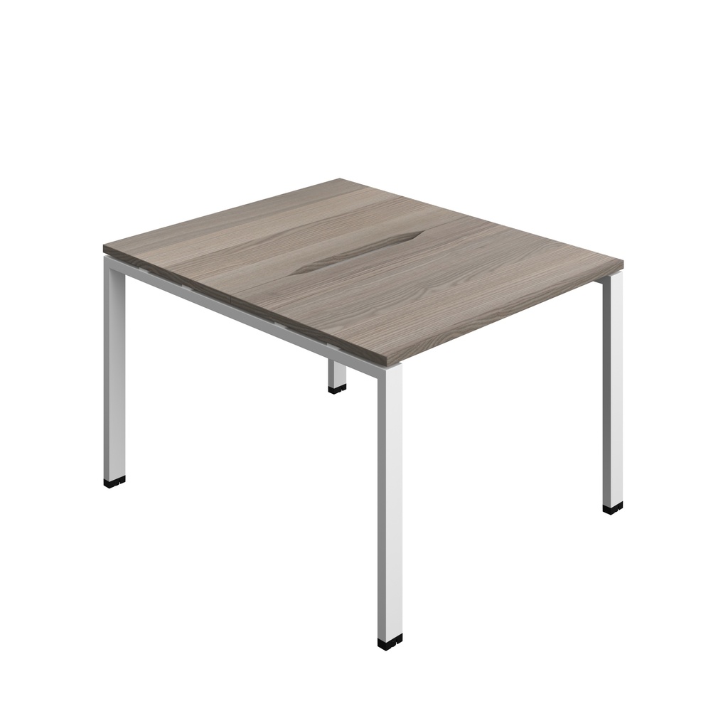 Synergy|2P Bench Desk|Cut Out|Goal Post|1000X700|Grey Oak-White