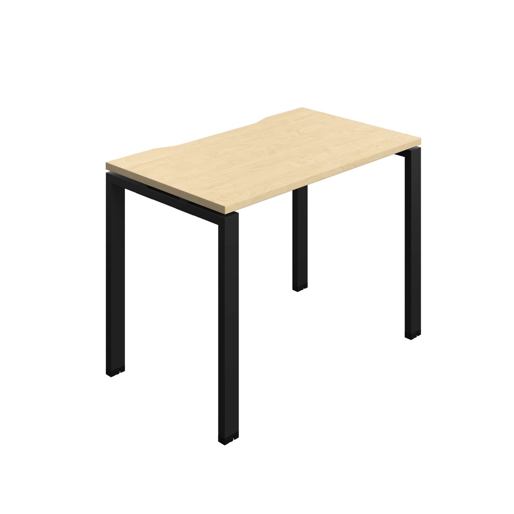 Synergy Bench With Cut Out: 1 Person (Fsc) | Goal Post Leg | 1000 X 700 | Maple/Black