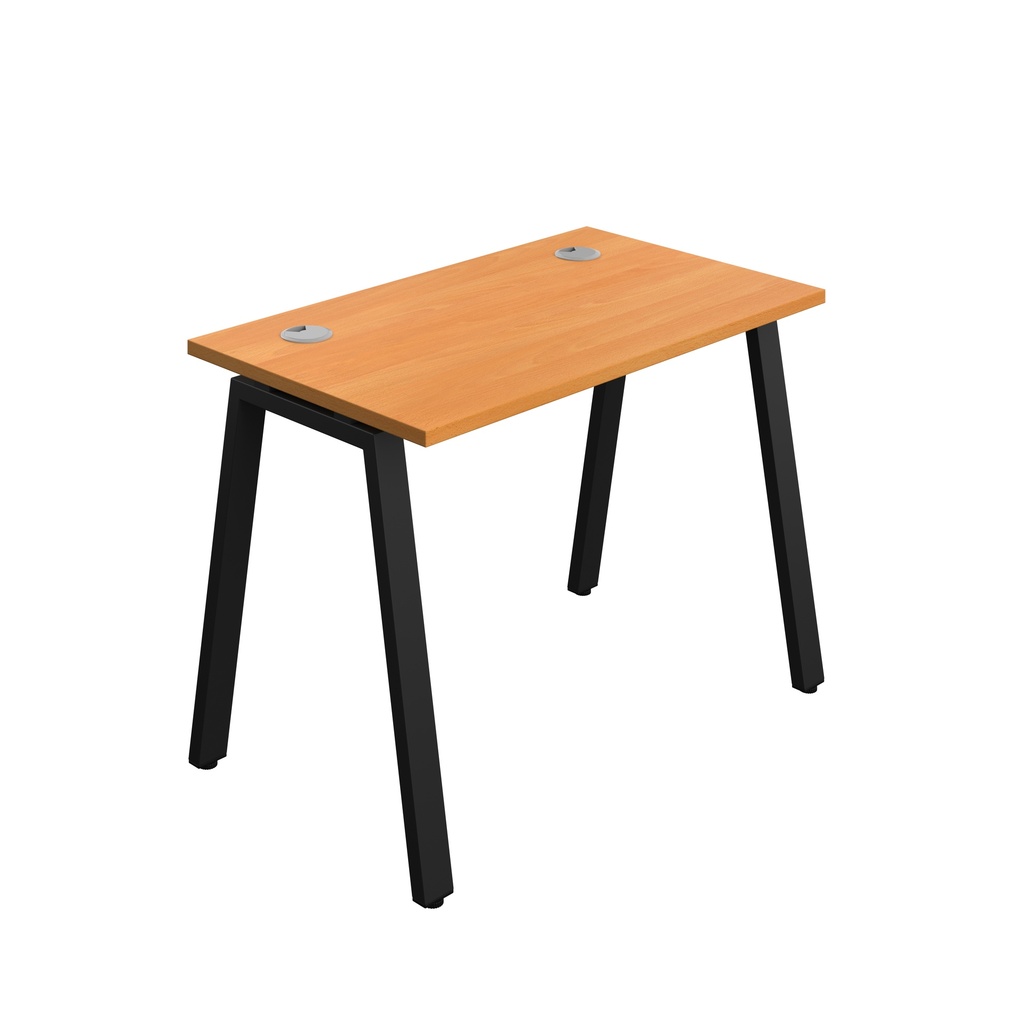 Synergy Bench With Cable Ports: 1 Person (Fsc) | A-Frame Leg | 1000 X 700 | Beech/Black