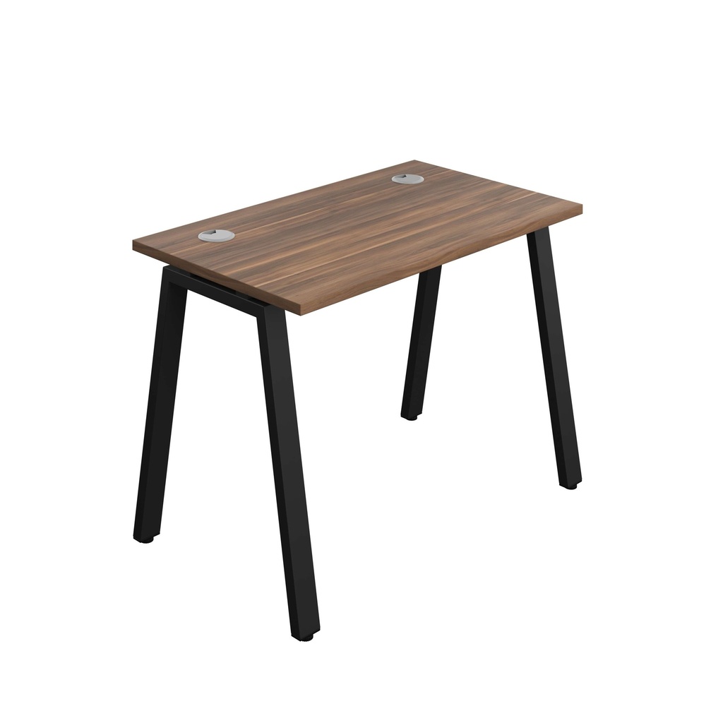 Synergy Bench With Cable Ports: 1 Person (Fsc) | A-Frame Leg | 1000 X 700 | Dark Walnut/Black