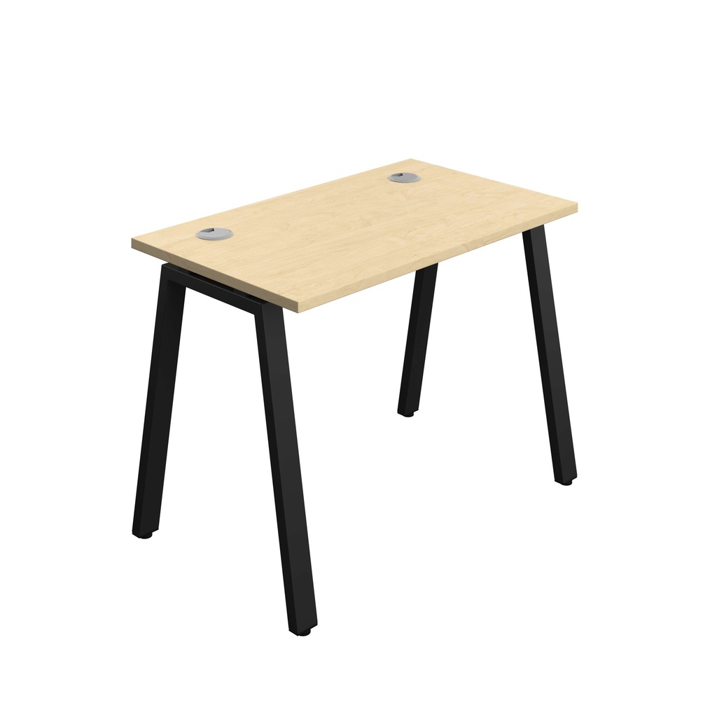 Synergy Bench With Cable Ports: 1 Person (Fsc) | A-Frame Leg | 1000 X 700 | Maple/Black