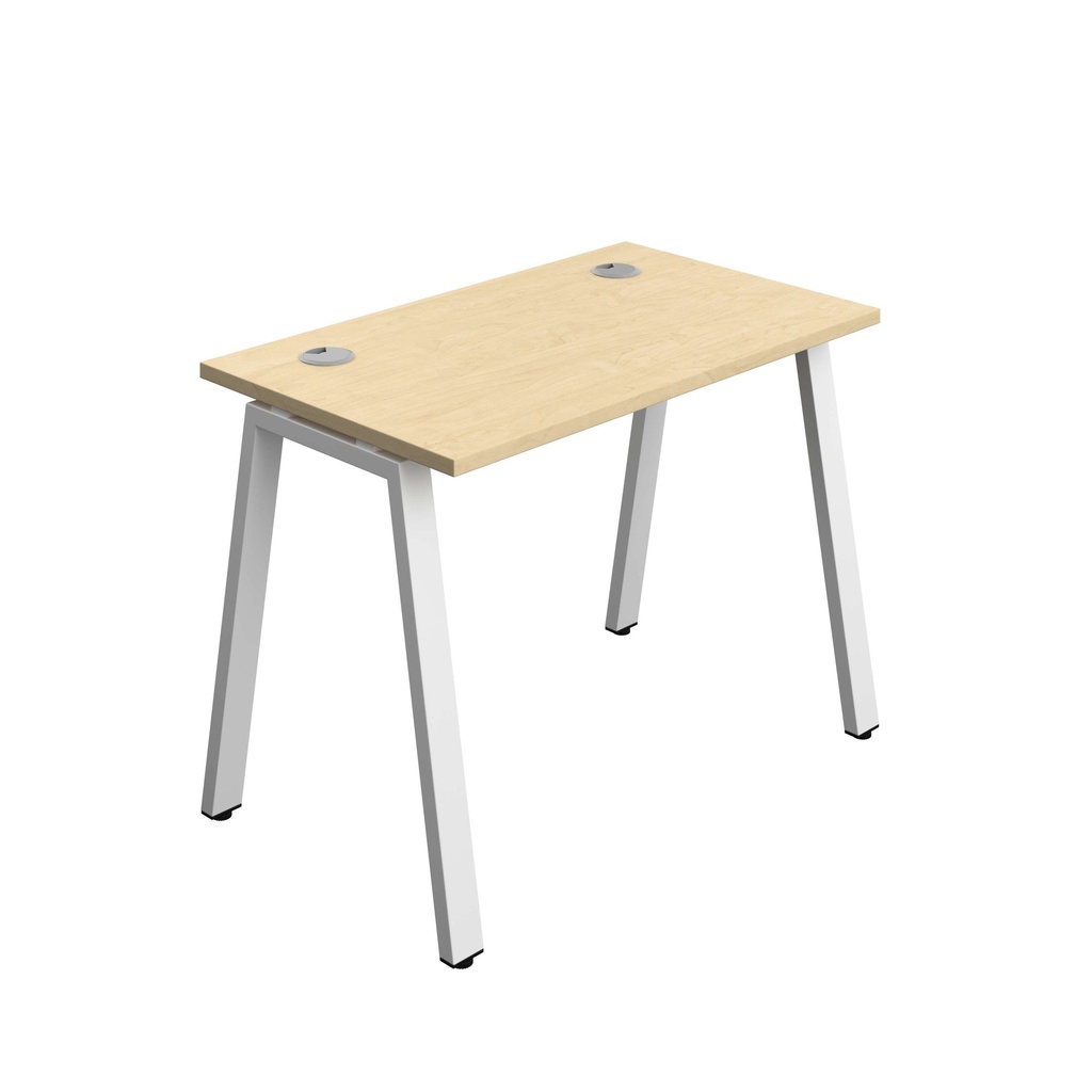 Synergy Bench With Cable Ports: 1 Person (Fsc) | A-Frame Leg | 1000 X 700 | Maple/White