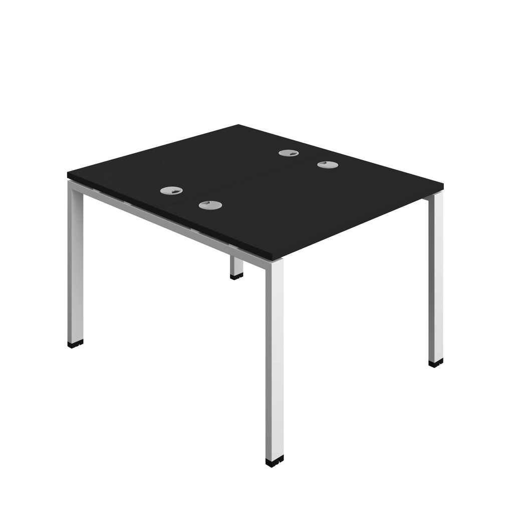 Synergy Bench With Cable Ports: 2 Person (Fsc) | Goal Post Leg | 1000 X 700 | Black/White