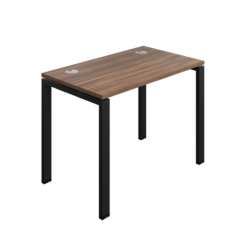 Synergy Bench With Cable Ports: 1 Person (Fsc) | Goal Post Leg | 1000 X 700 | Dark Walnut/Black