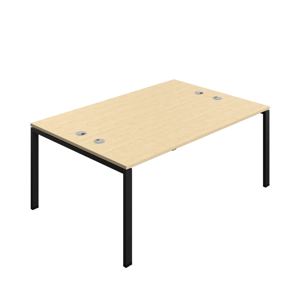 Synergy Bench With Cable Ports: 2 Person (Fsc) | Goal Post Leg | 1800 X 600 | Maple/Black