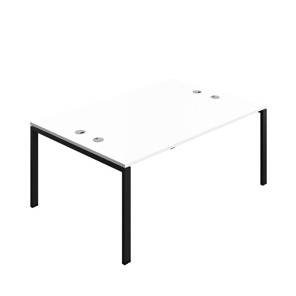 Synergy|2P Bench Desk|Cable Ports|Goal Post|1800X600|White-Black