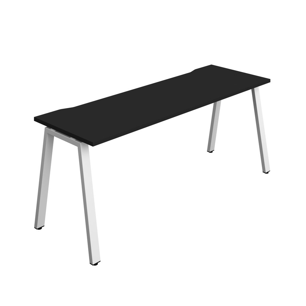 Synergy Bench With Cut Out: 1 Person (Fsc) | A-Frame Leg | 1800 X 700 | Black/White