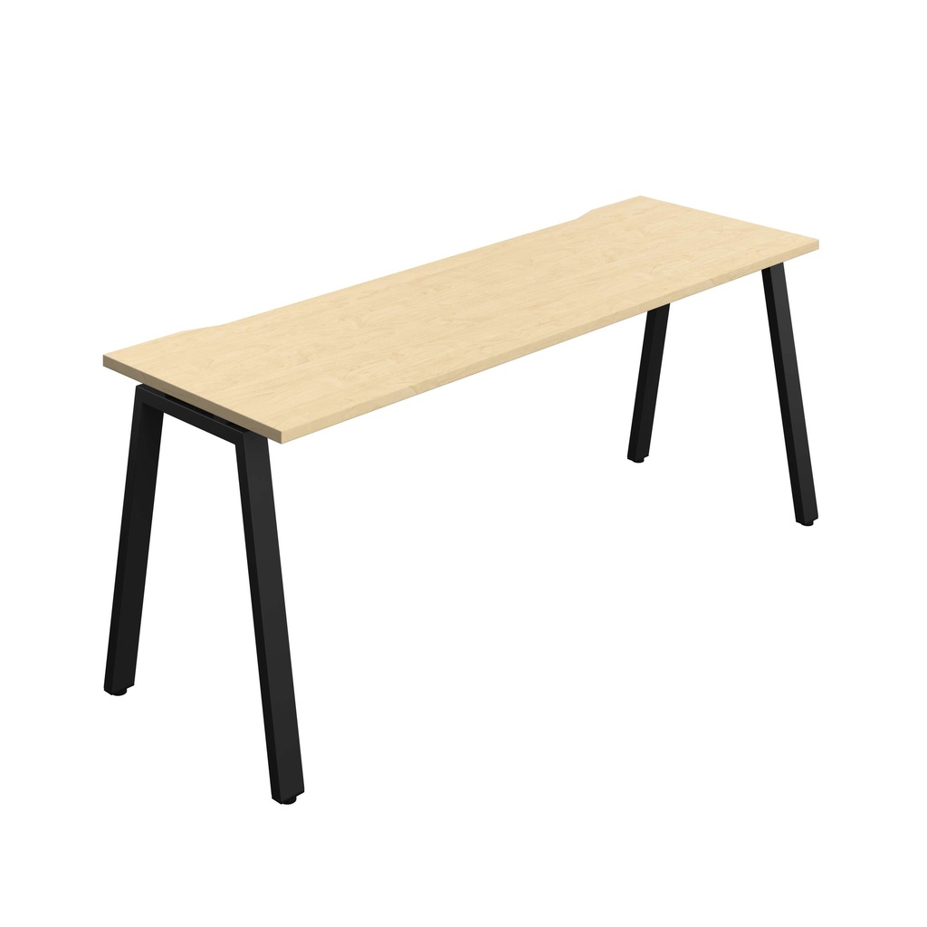 Synergy Bench With Cut Out: 1 Person (Fsc) | A-Frame Leg | 1800 X 700 | Maple/Black